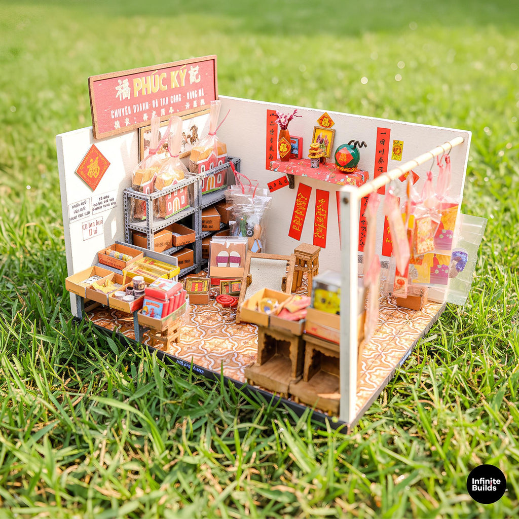Vietnamese Spirit Money Store Miniature Diorama | Old Saigon Joss Paper Shop | Handmade Vietnam | 1:12 Scale DIY Kit