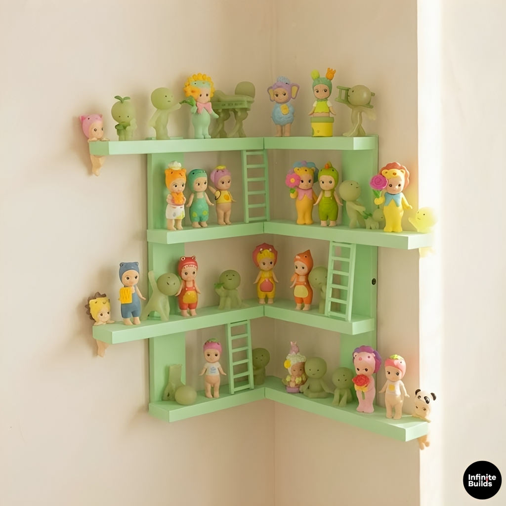 SMISKI & Sonny Angel Corner Wall Shelf