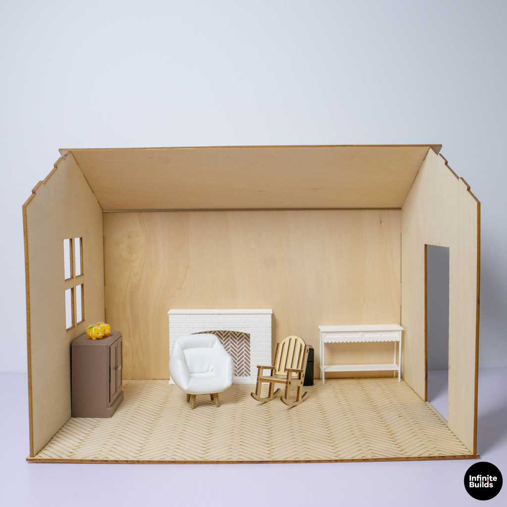 Miniature Room Backdrop 1:12 Wooden