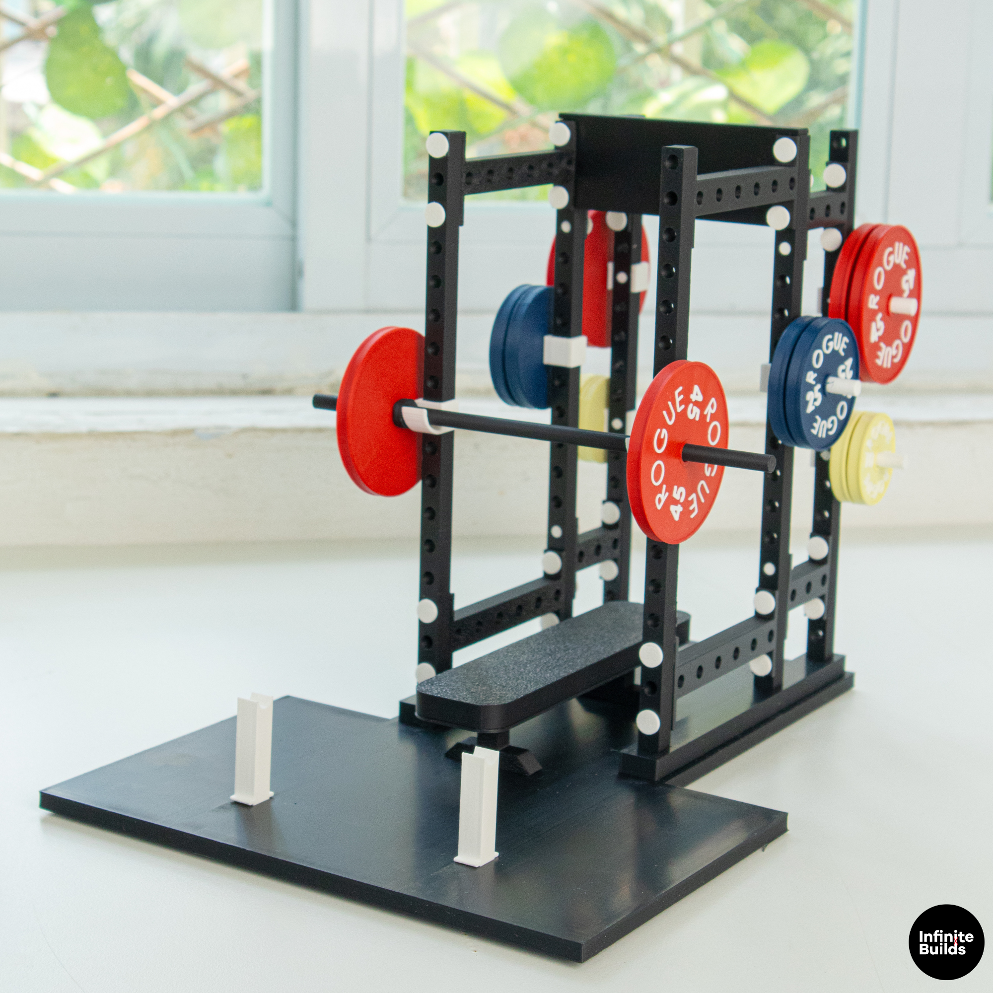 Fitness Powerlifting PR Tracker | 1:12 Mini Gym Bench Press Set | Custom Personal Record Display | Dollhouse Gym Decor | Gift for Gym Lovers