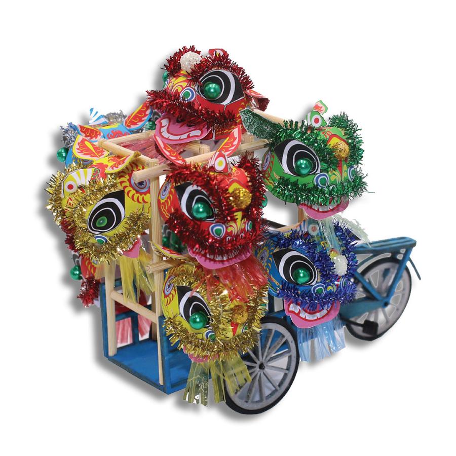 Miniature Lion Dance Street Cart | 1:12 Scale | DIY Kit | Vietnamese Miniature | Miniatures for Dollhouse | Dollhouse Kit