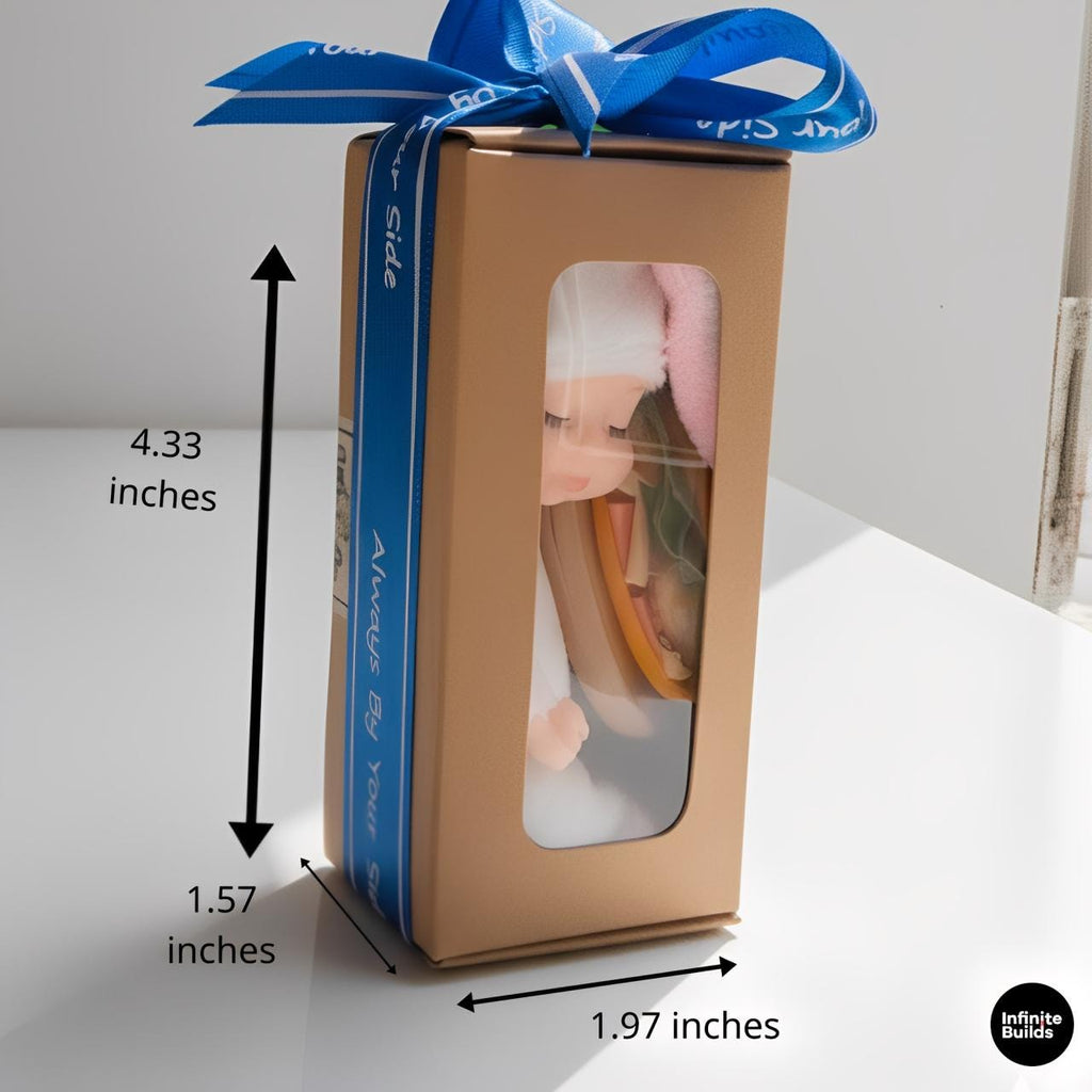 Gift Box Set | Mini Baby Bunny & Vietnamese Bread Charm | Handmade Figure | Desk Decor Keychain | Cute Food-Inspired Collectible