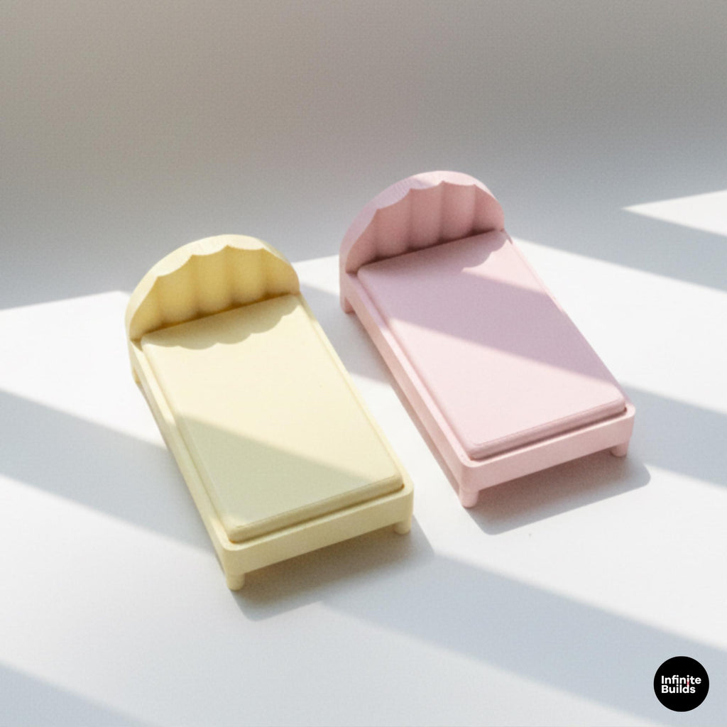 Smiski Mini Bed | 1:12 Scale 3D Printed Miniature Bed | Smiski Display Furniture | Desk Decor Gift for Smiski Collectors