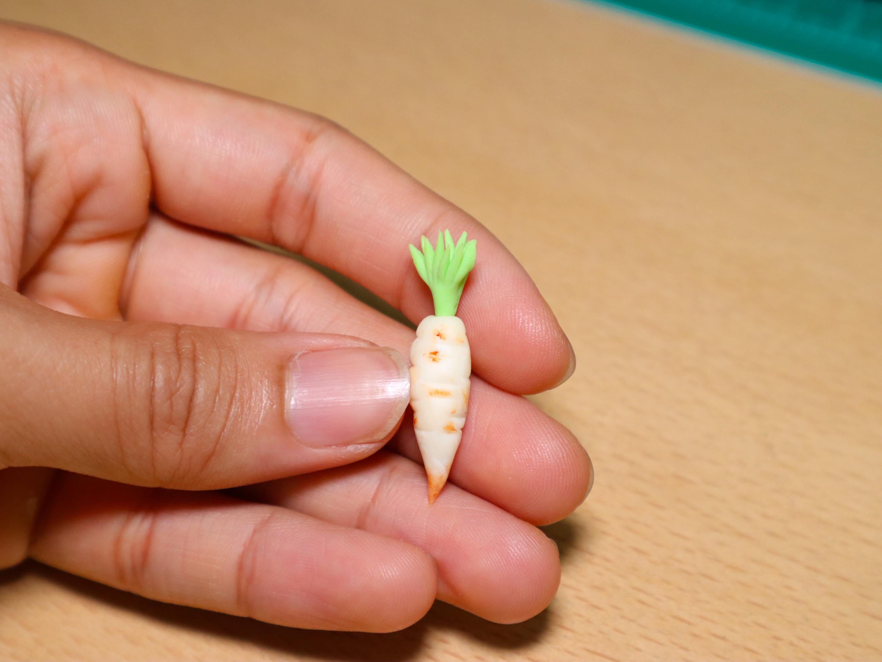 Handmade Miniature Radishes (Set of 2): Polymer Clay Dollhouse Food