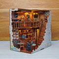 Halom Coffee Music DIY Book Nook | 1:24 Scale | Wooden Dollhouse Kit | LED Lighted Mini Room | Gift for DIY & Miniature Lovers
