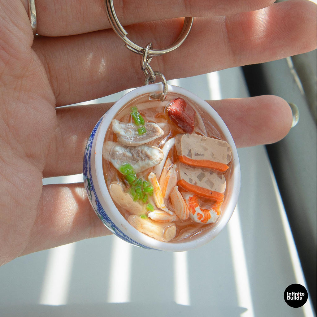 Mini Banh Canh Cua Keychain: Vietnamese Polymer Clay Food Charm