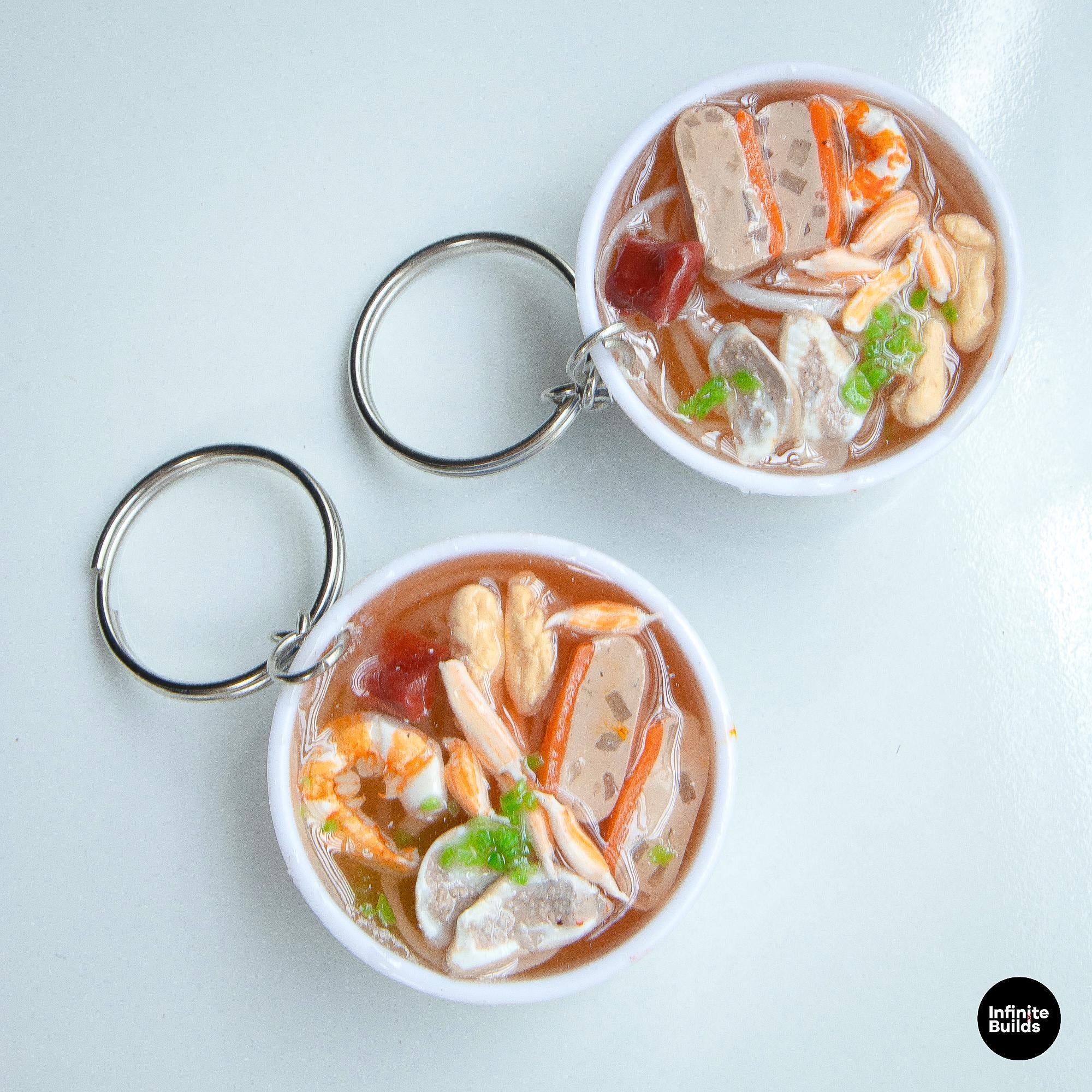 Mini Banh Canh Cua Keychain: Vietnamese Polymer Clay Food Charm