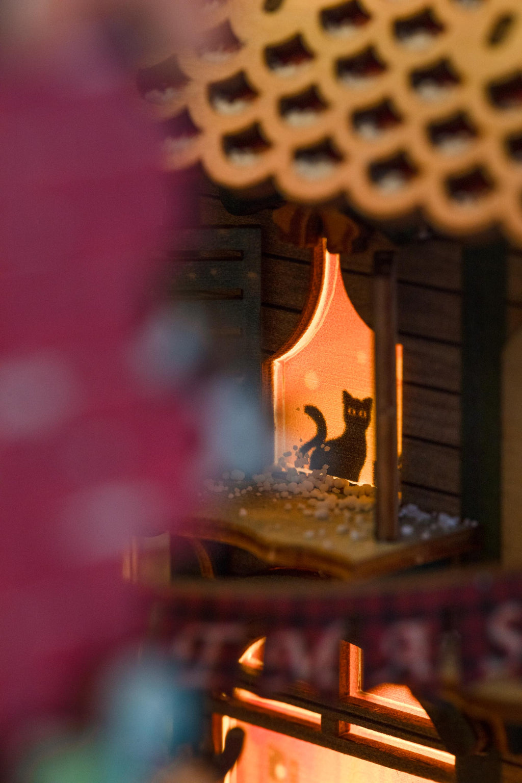 Christmas Night Book Nook | DIY Lighted Miniature Kit with Music & Moving Santa Sleigh | Holiday Bookshelf Decor Gift