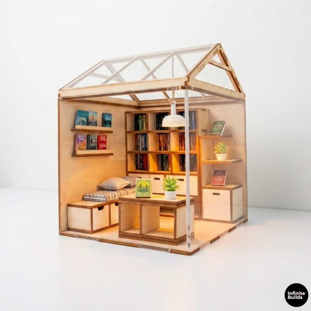 DIY Miniature Living Room Wooden Kit