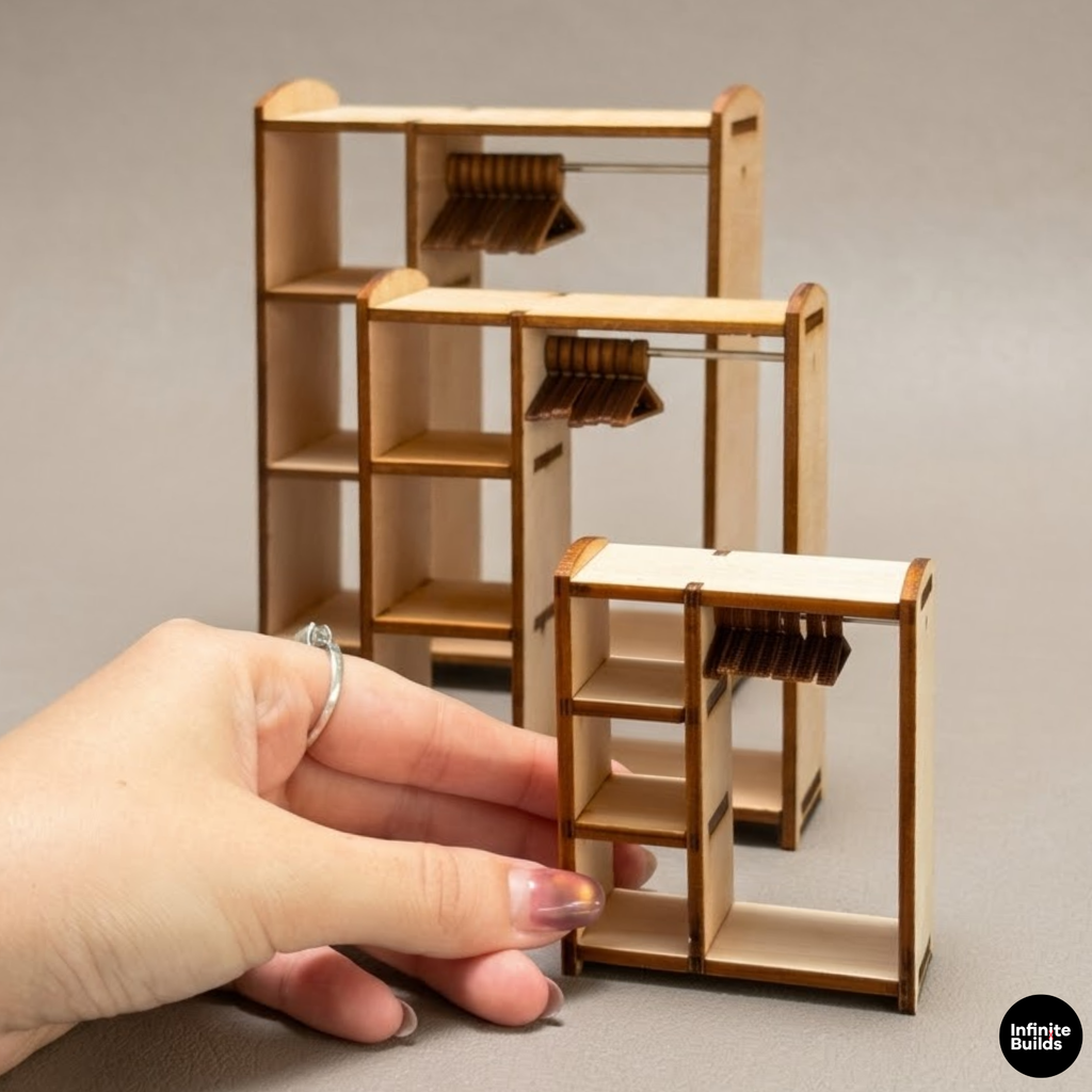 Miniature Dollhouse Clothing Closet