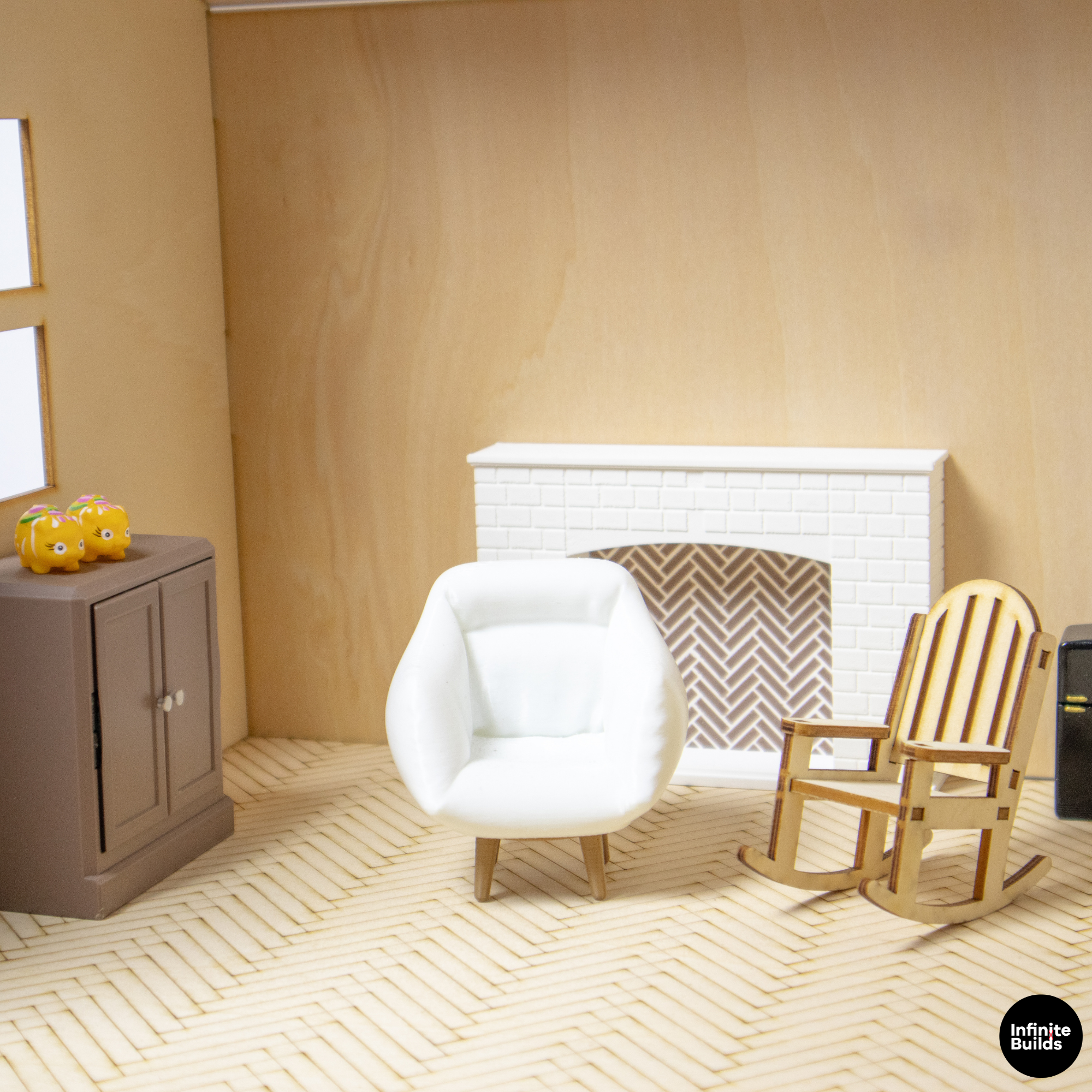 Miniature Room Backdrop 1:12 Wooden