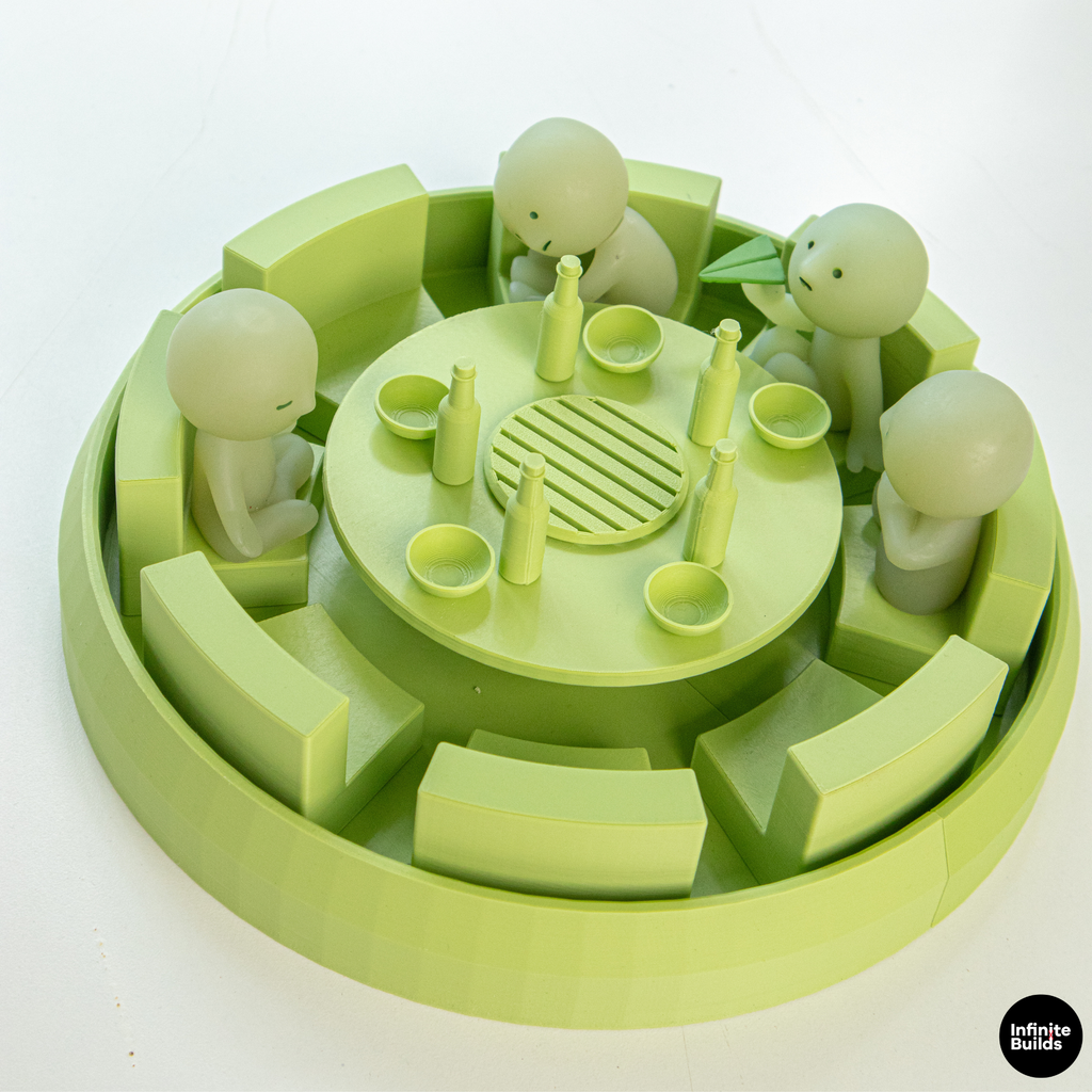 Mini Korean BBQ Display for Smiski | Tiny KBBQ Table Set | Smiski Display Shelf | Miniature Room Decor