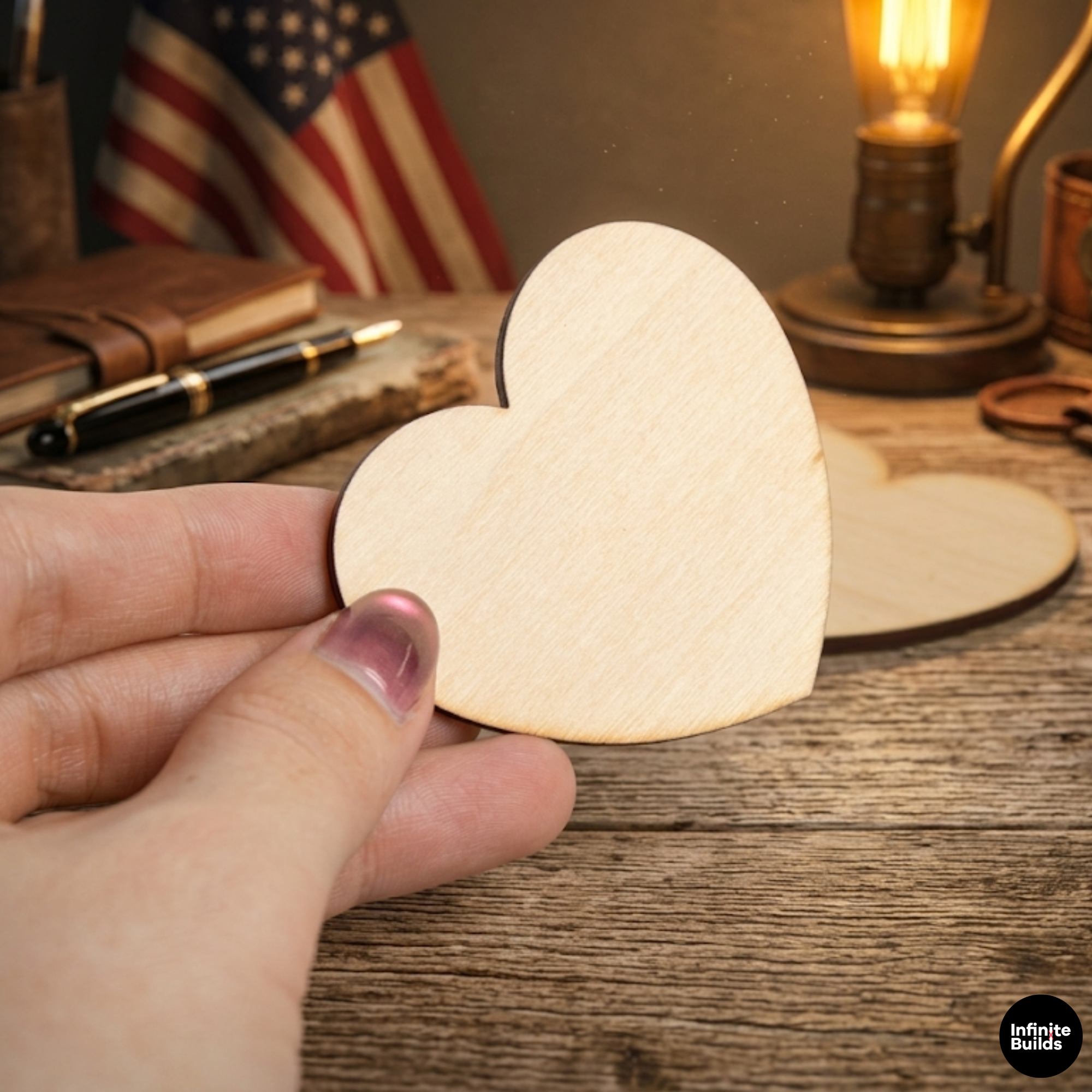 Personalized Laser Cut Wooden Heart Blank