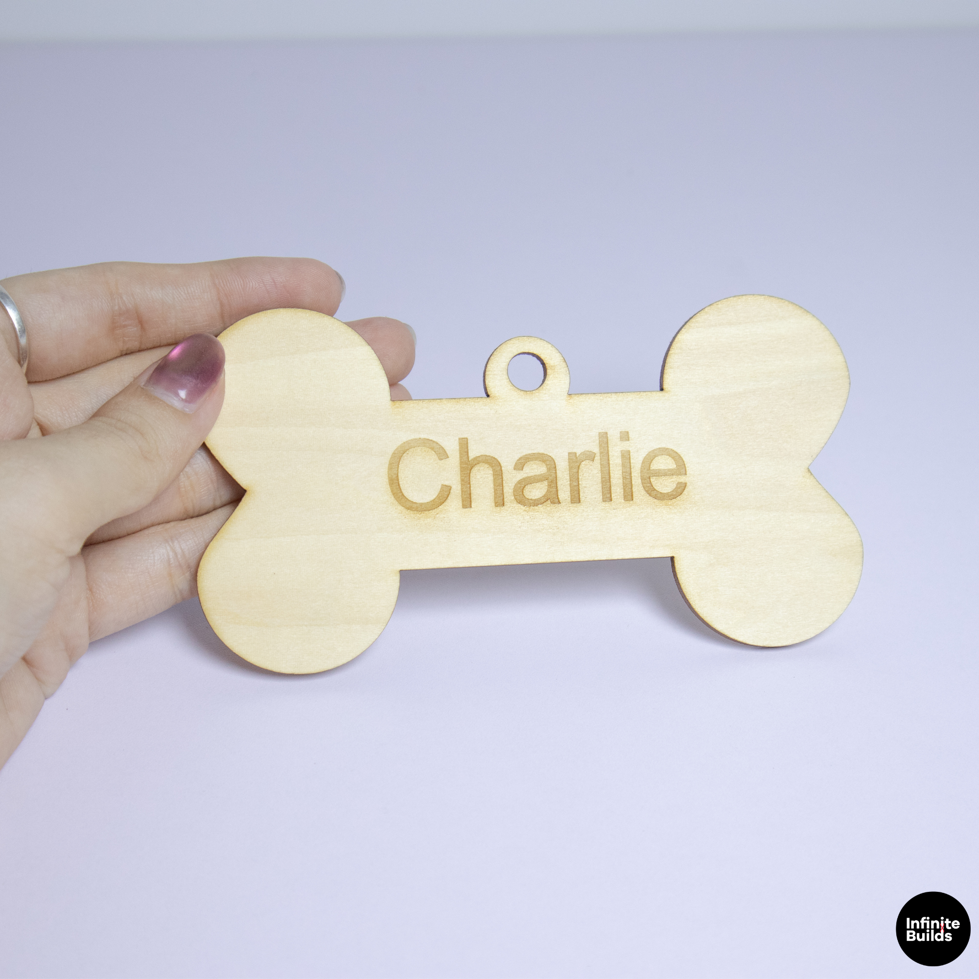 Personalized Wooden Dog Bone Tag