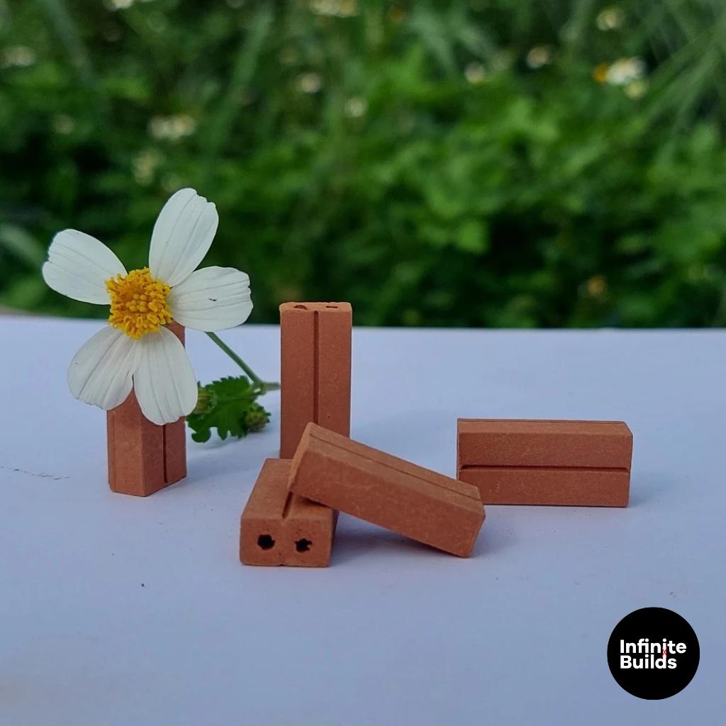 300 Miniature Red Bricks | 1:10 Scale | Dollhouse Construction | Architecture Modeling | Building Supplies | Miniature Housebuilding