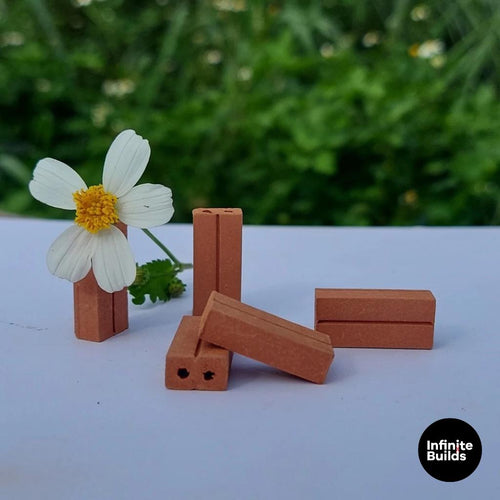 300 Miniature Red Bricks | 1:10 Scale | Dollhouse Construction | Architecture Modeling | Building Supplies | Miniature Housebuilding