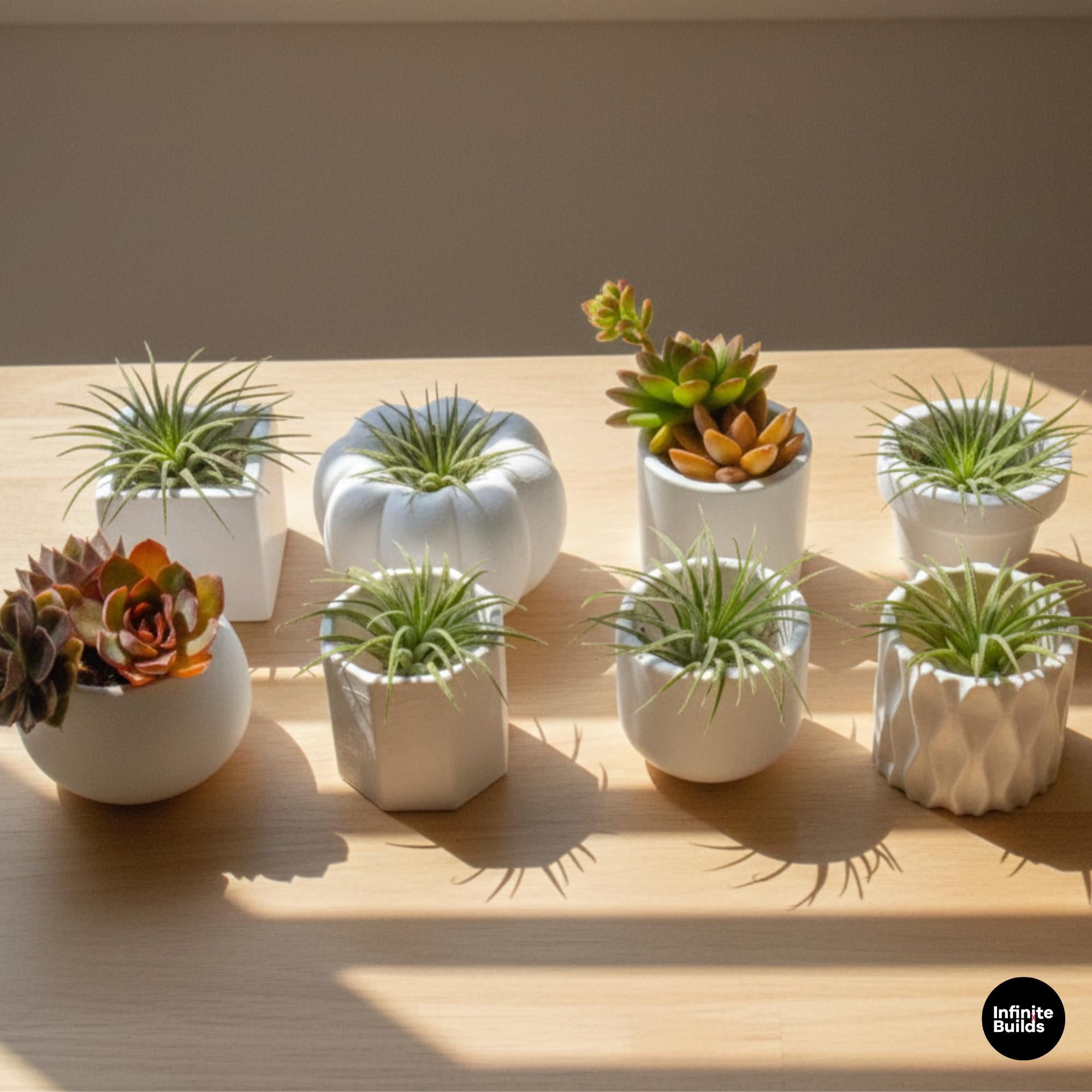 Mini Terracotta Style Pot 3D Printed | Small Round Planter for Air Plants | Succulents | Minimal Home Decor