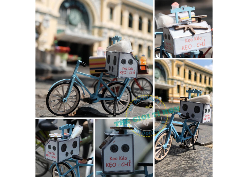 Miniature Vietnamese Taffy Candy Bike DIY Kit - Dollhouse Collectible