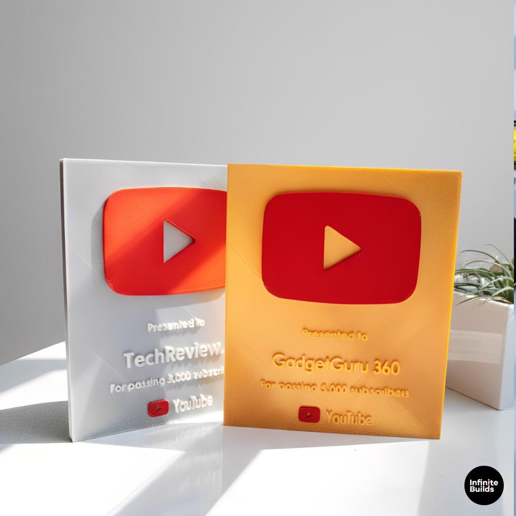 Custom YouTube Creator Award | Personalized  3D Printed Desk Decor | Personalized Award Gift | Content Creator Inspired | Milestone Gift