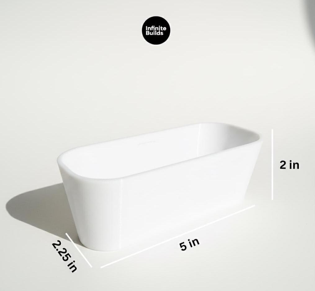 Miniature 1:12 Freestanding Bathtub - Set of 2 | Miniature Bathroom | Miniature Dollhouse | Dollhouse | Modern Bathtub | Miniature Furniture