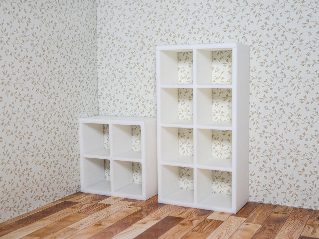 Miniature Ikea Kallax Shelves | 1:12 Scale | Dollhouse Shelves | Mini Living Room | Mini Furniture | Roombox Furniture | Miniature Storage