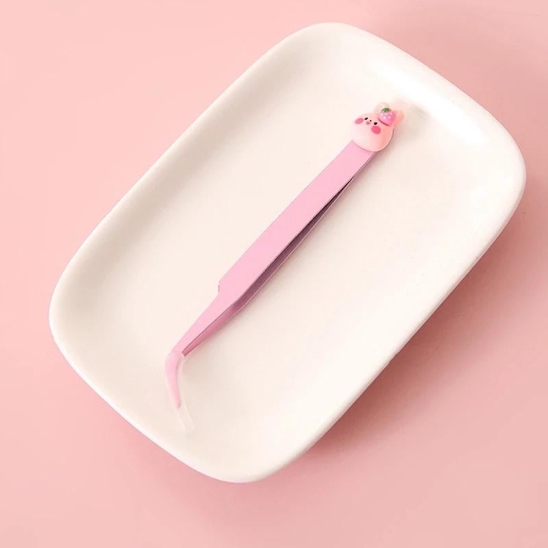 Cute Animal Tweezer | Strawberry Tweezer | Pink Tweezer | Miniature Tweezer | Miniature Tool | Dollhouse Tweezer | Jade Guigou Tweezer