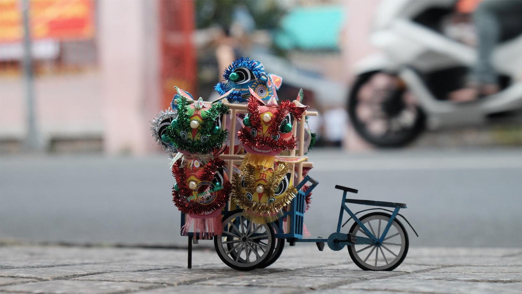 Miniature Lion Dance Street Cart | 1:12 Scale | DIY Kit | Vietnamese Miniature | Miniatures for Dollhouse | Dollhouse Kit