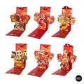 Assorted 3D Red Envelopes – Set of 6 | Earth God Prosperity Theme | Vietnamese Tết Lucky Money | Lunar New Year Decor