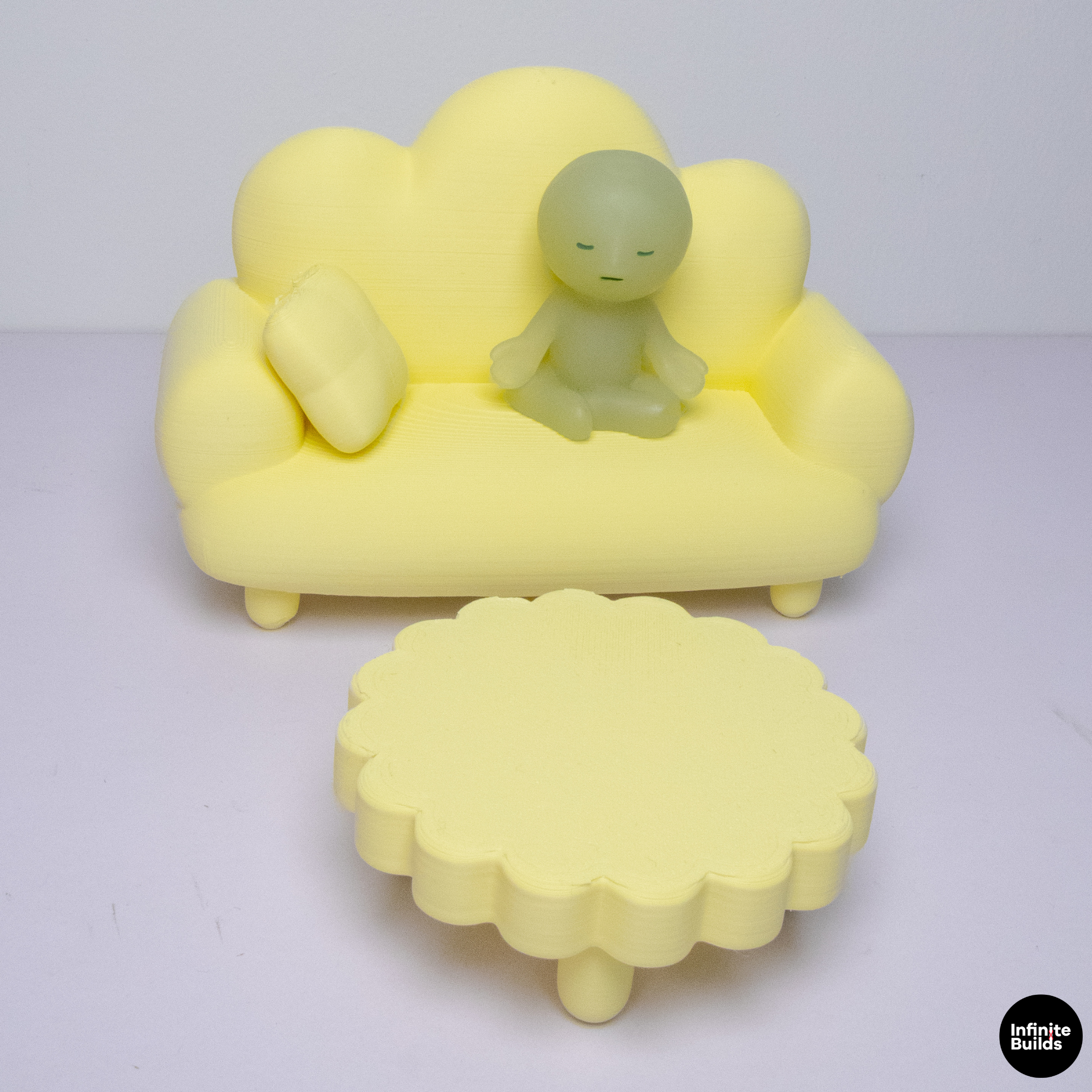 Smiski Cloud Mini Sofa & Coffee Table Set 1:12