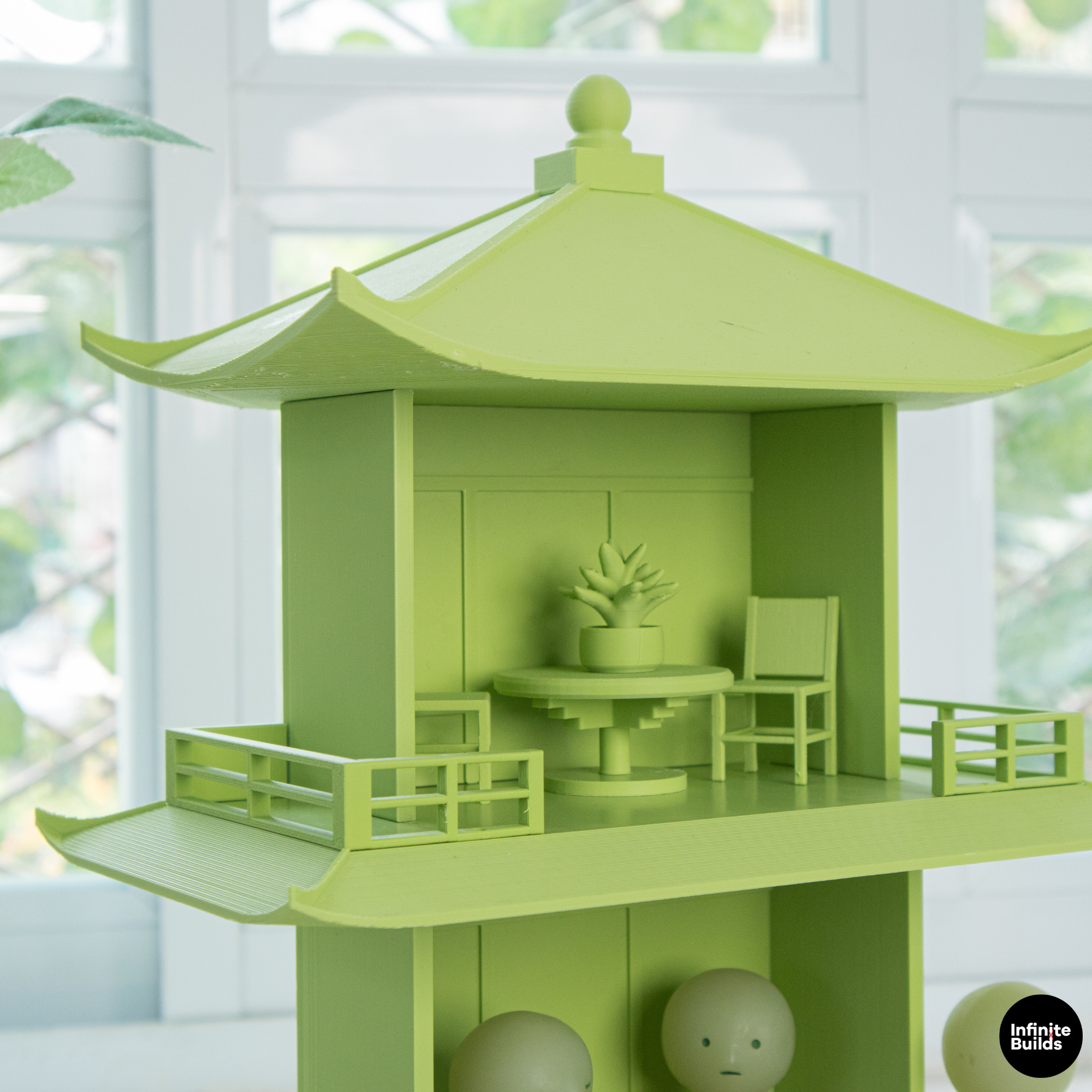 Smiski Tea House Shelf | Mini Japanese Pagoda Display | Dollhouse Decor | Desk Shelf for Mini Figures | Gift for Collectors