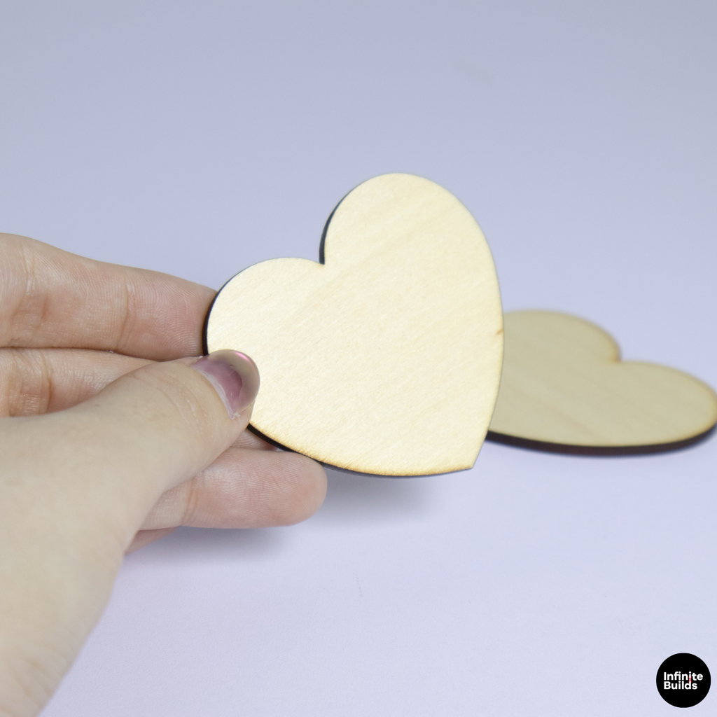 Personalized Laser Cut Wooden Heart Blank
