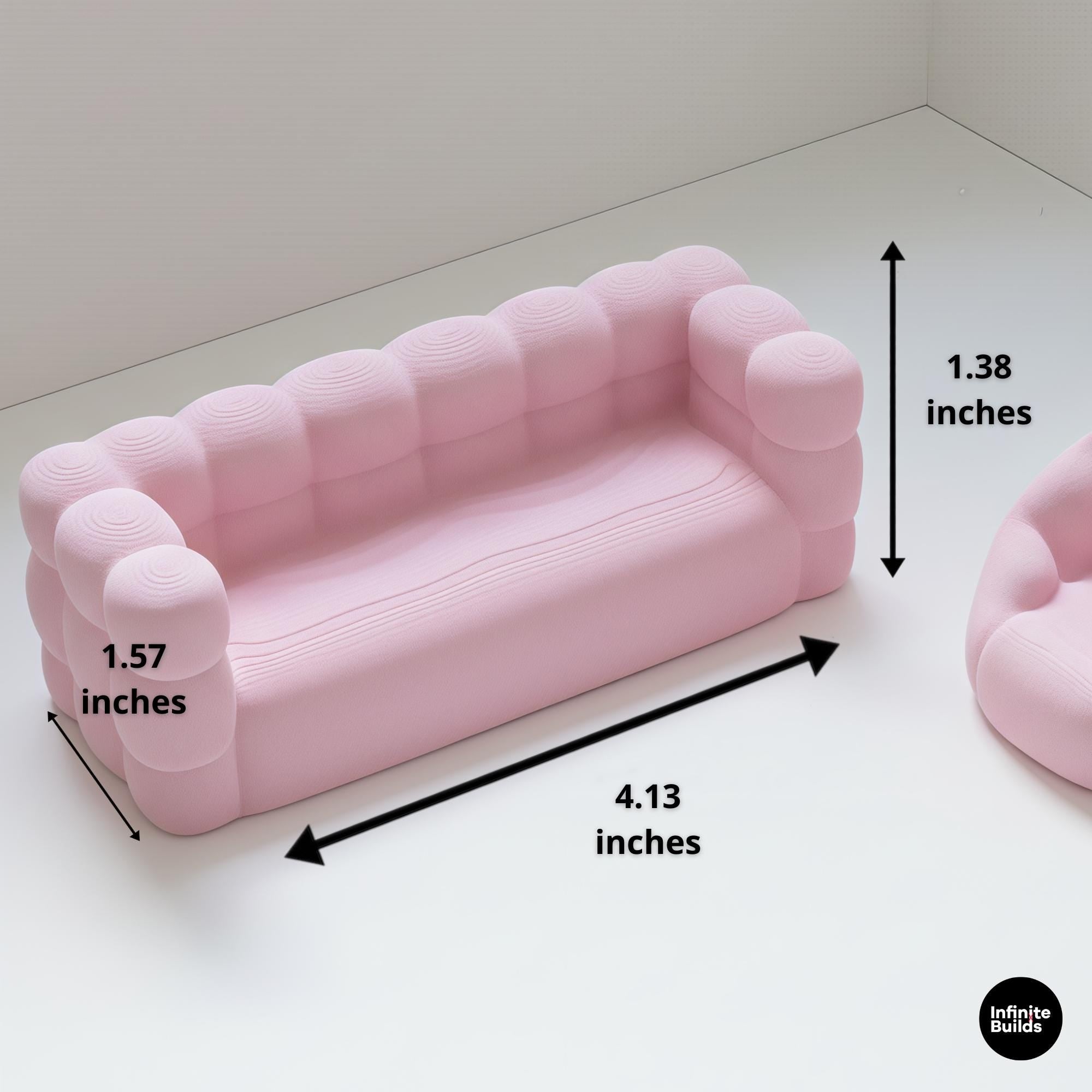 Mini Smiski Furniture Sofa & Bean Bag Set | Desk Display Size | 3D Printed Decor | Cozy Minimal Style | Gift for Figure Collectors