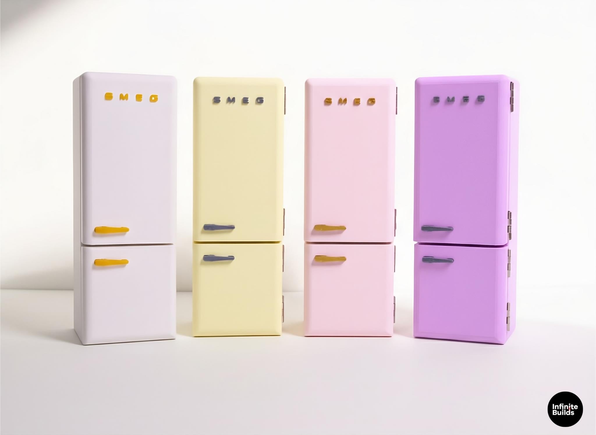 SMEG Fridge | 1:12 Scale | Dollhouse Miniature | Tiny Furniture | Retro Collection | Desk Decor | Gift for Her | Colors Customization