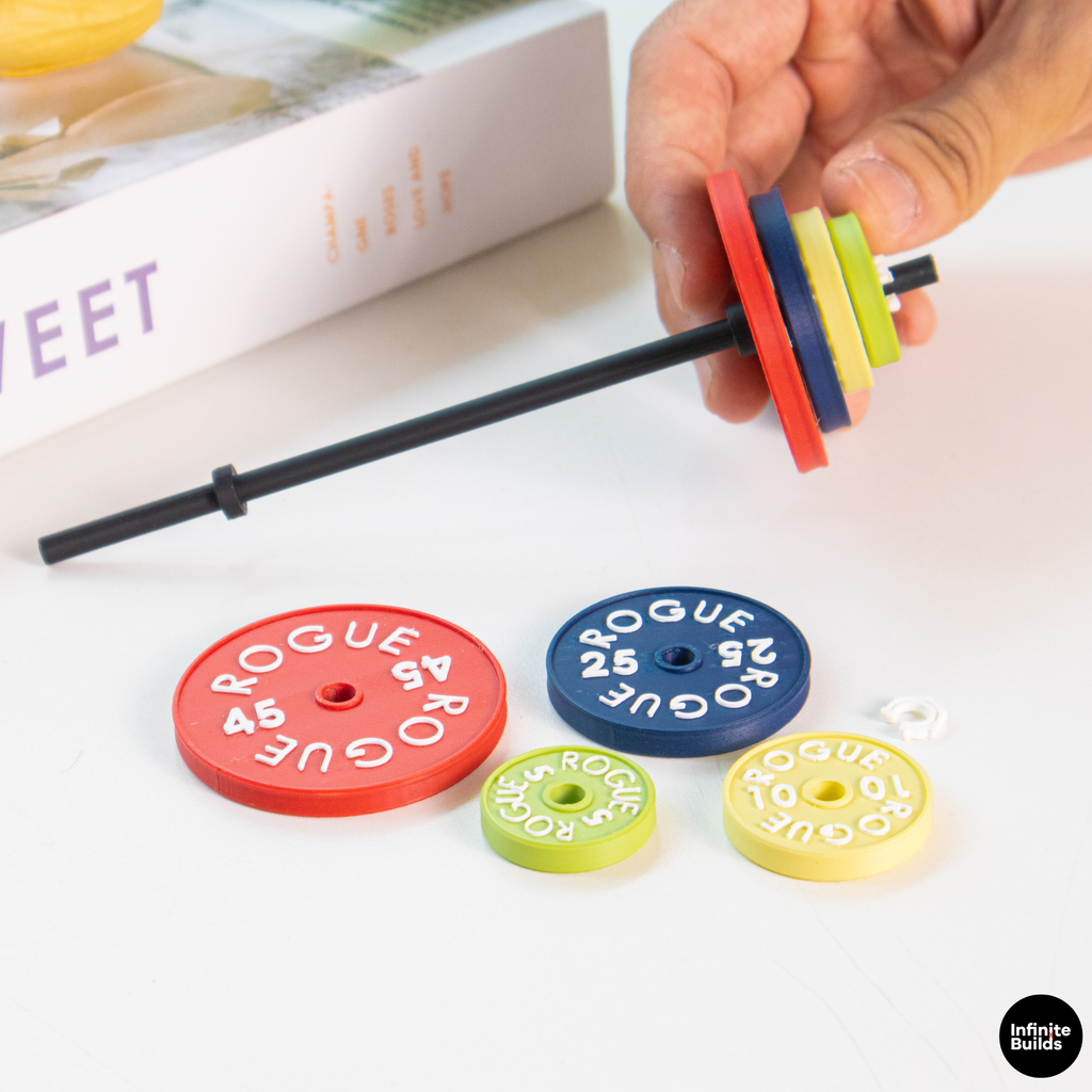 Mini Weight Plates Set 1:12 | Barbell & Plates Display | Gym Miniature Decor | Weight Plate Keychain Style | Gift for Fitness Lovers
