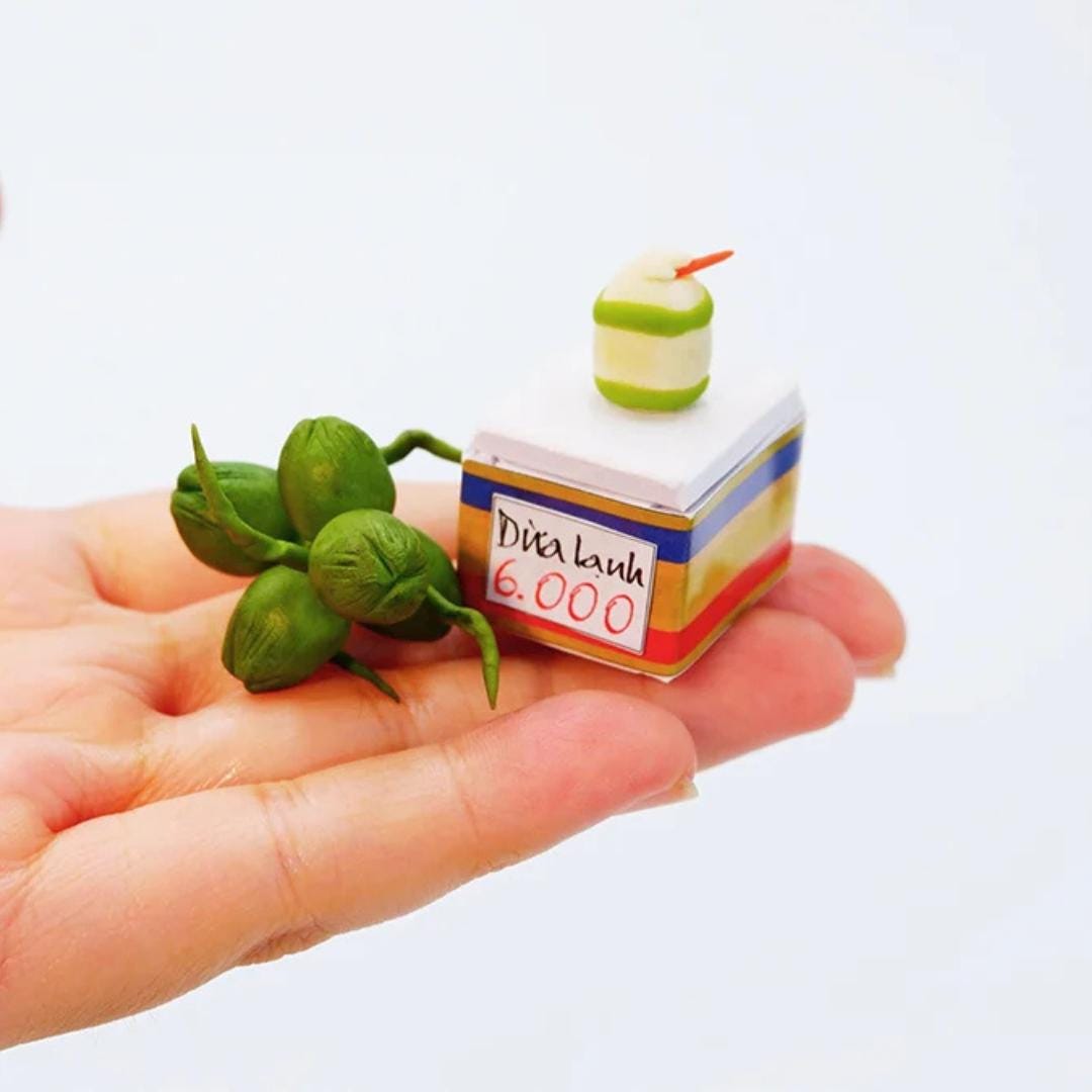 Vietnamese Coconut Street Cart DIY Kit: 3D Wooden Puzzle