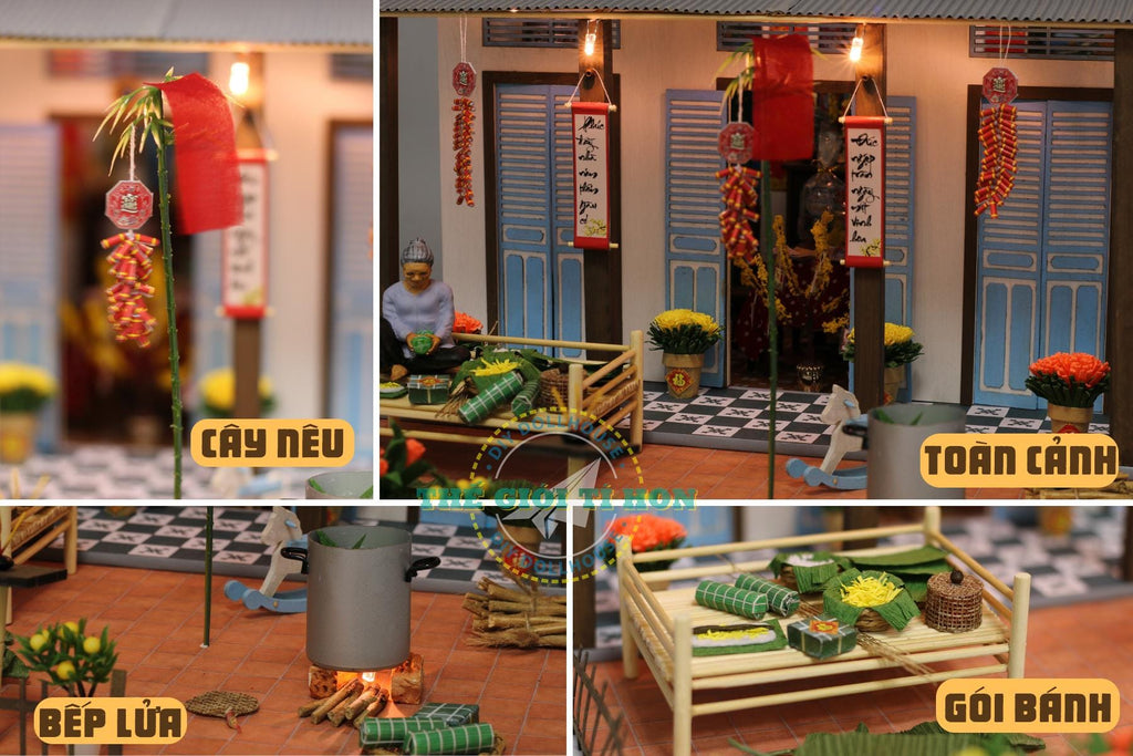Miniature Vietnamese New Year Yard DIY Kit | Vietnamese Dollhouse | Lunar New Year Gift | Mô Hình Tết Sum Vầy | Make Your Own Dollhouse