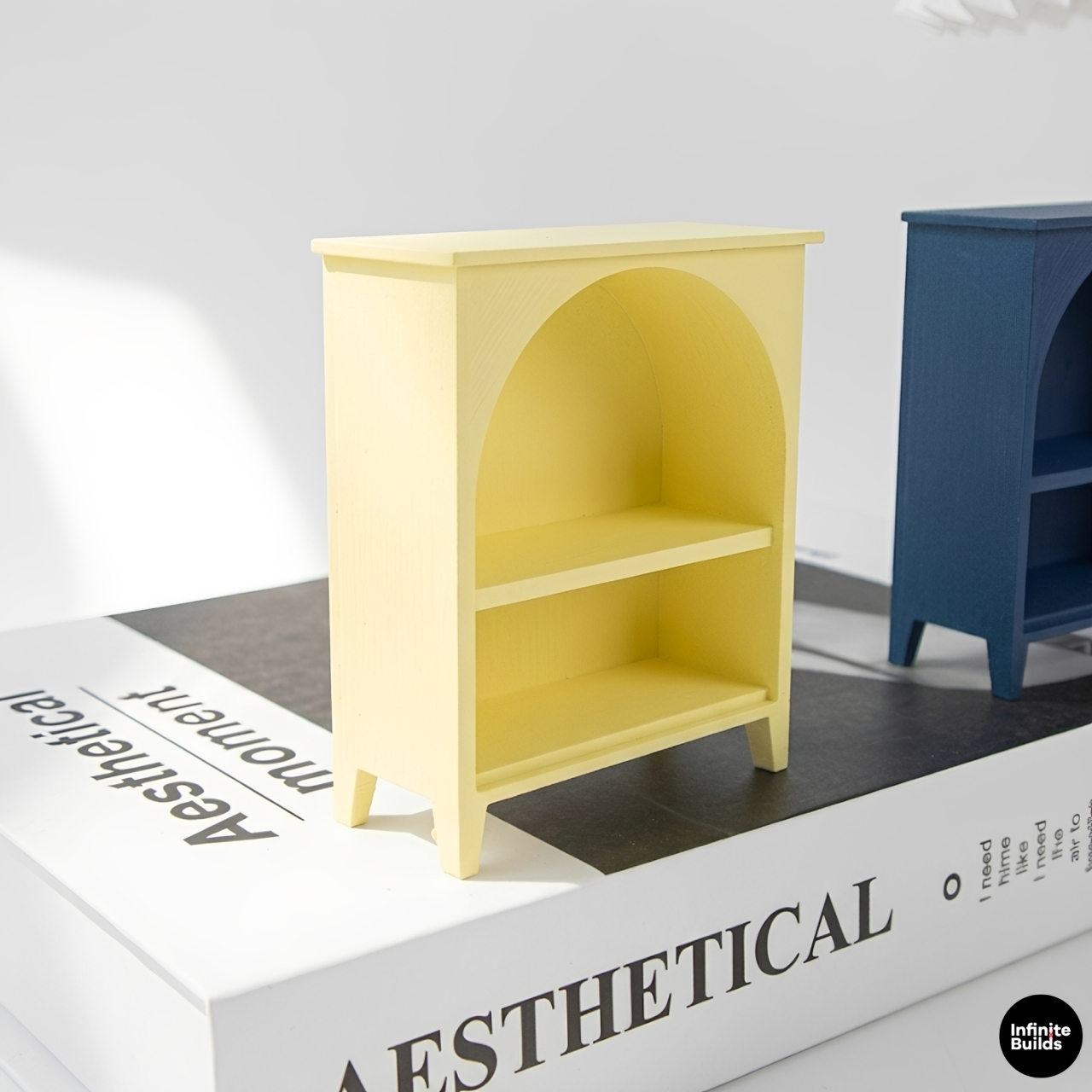 Miniature Bookcase 1:12 Scale | Dollhouse Shelf Cabinet | Tiny Room Decor | Mini Storage Shelf | Dollhouse Furniture
