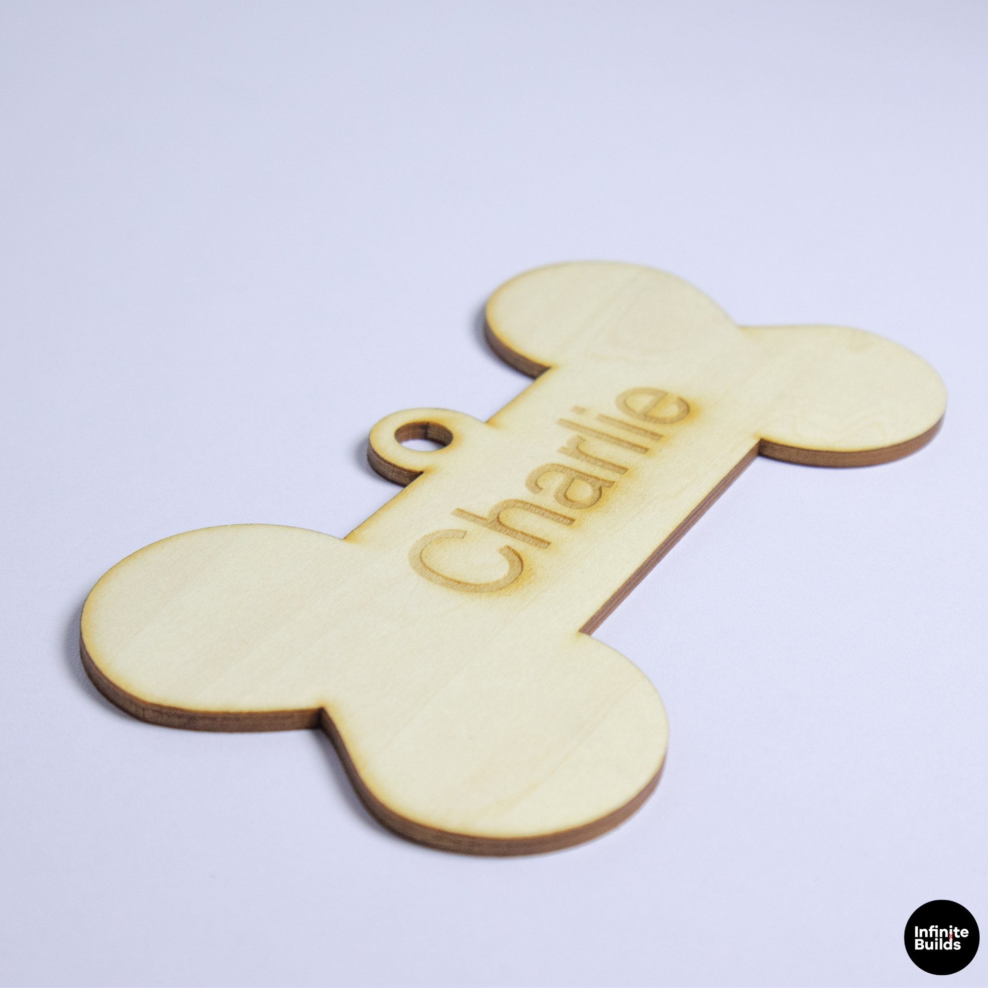 Personalized Wooden Dog Bone Tag