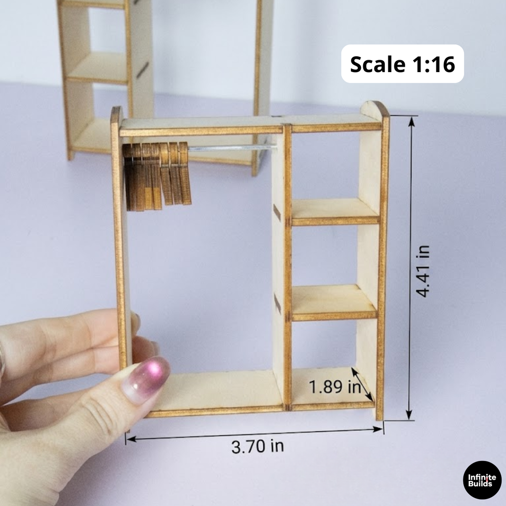 Miniature Dollhouse Clothing Closet
