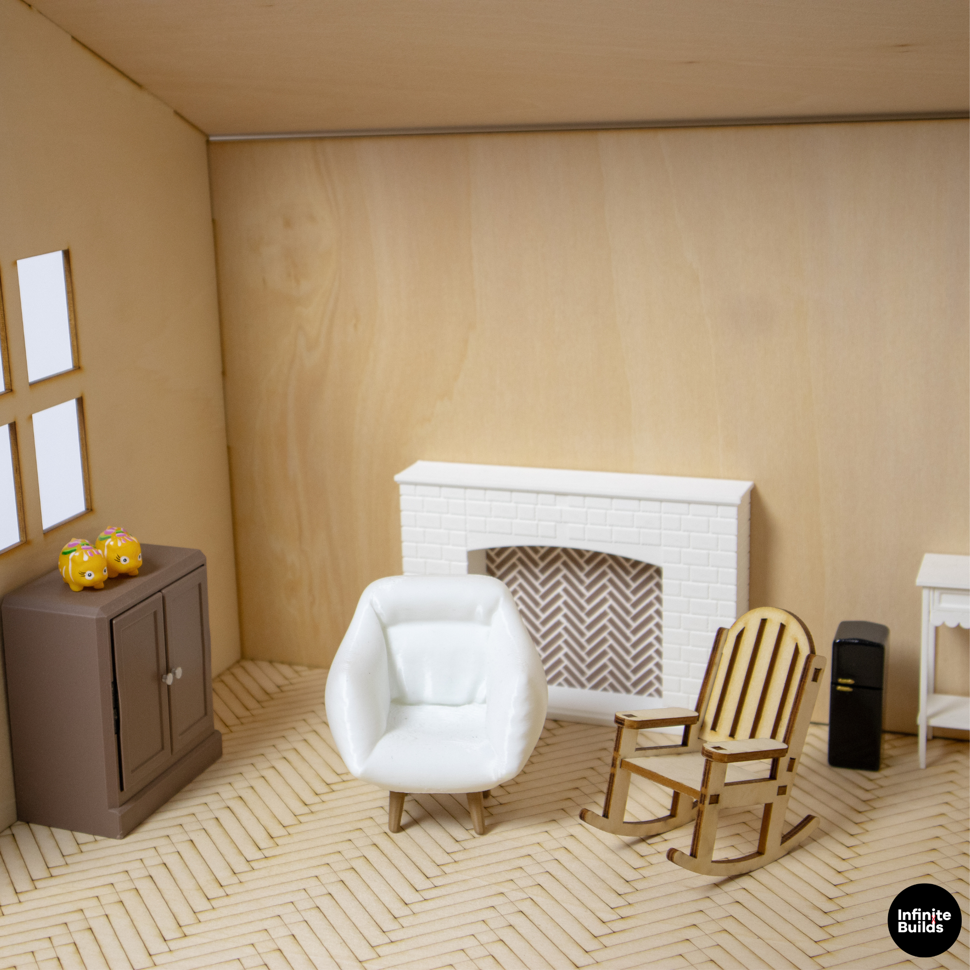 Miniature Room Backdrop 1:12 Wooden