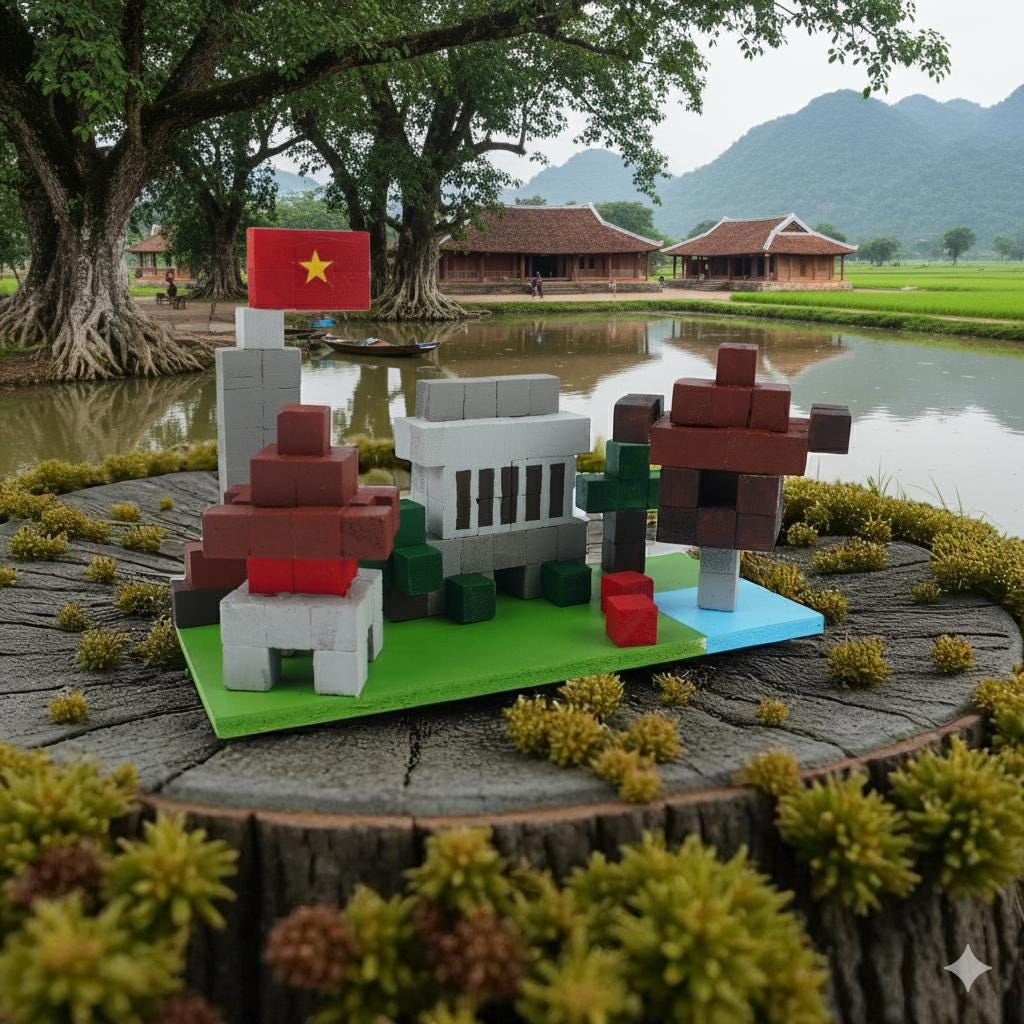 Vietnam Landmark DIY Mini Kit: Wooden Pixel Architecture Model - STEAM Craft