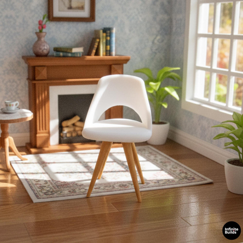 Miniature Dining Chair | 1:12 Scale | 3D Printed Dollhouse Furniture | Modern Chair Decor | Diorama Prop | Gift for Collectors