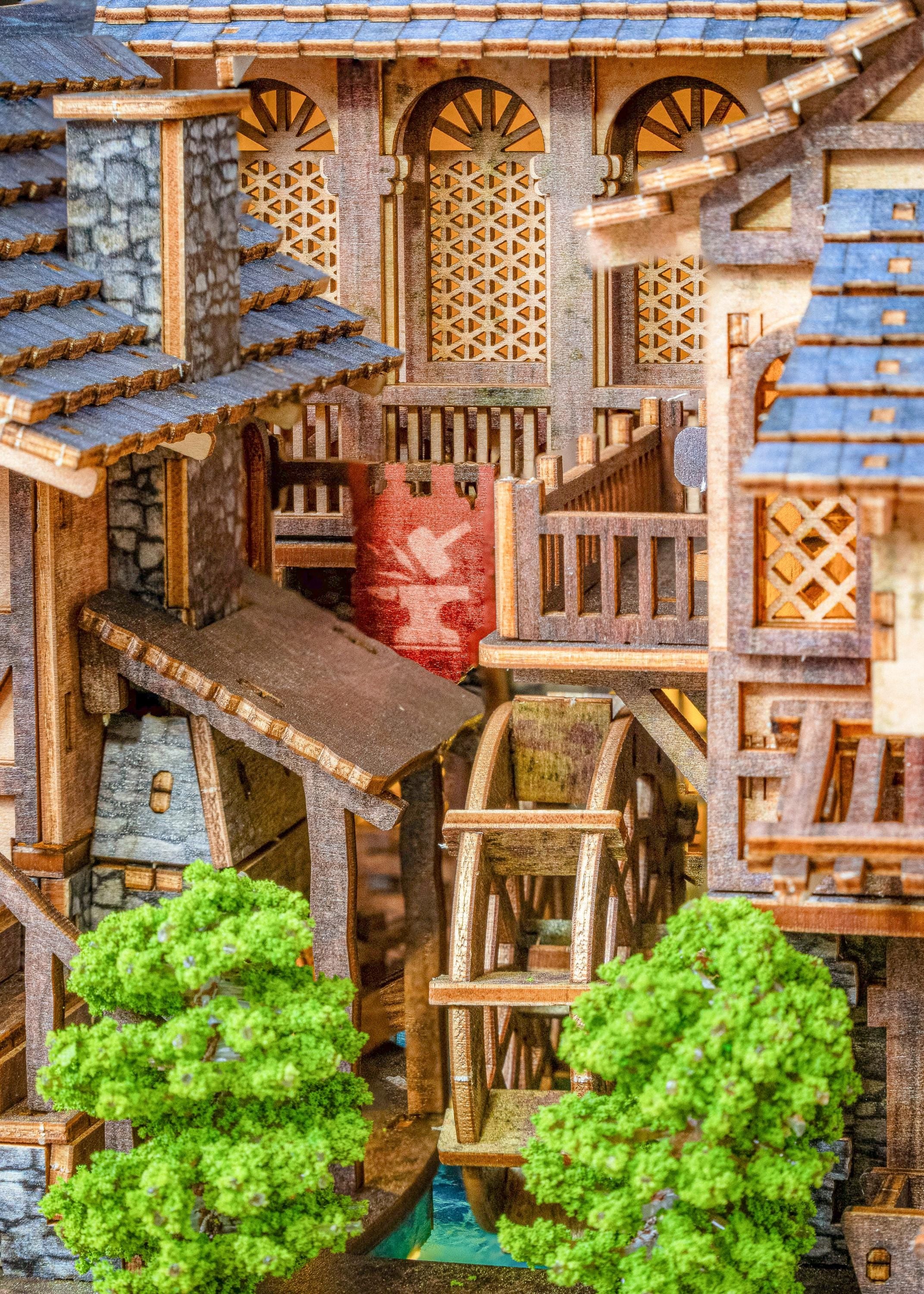 Heartbrook Village DIY Book Nook: Miniature Wooden House Diorama with LED