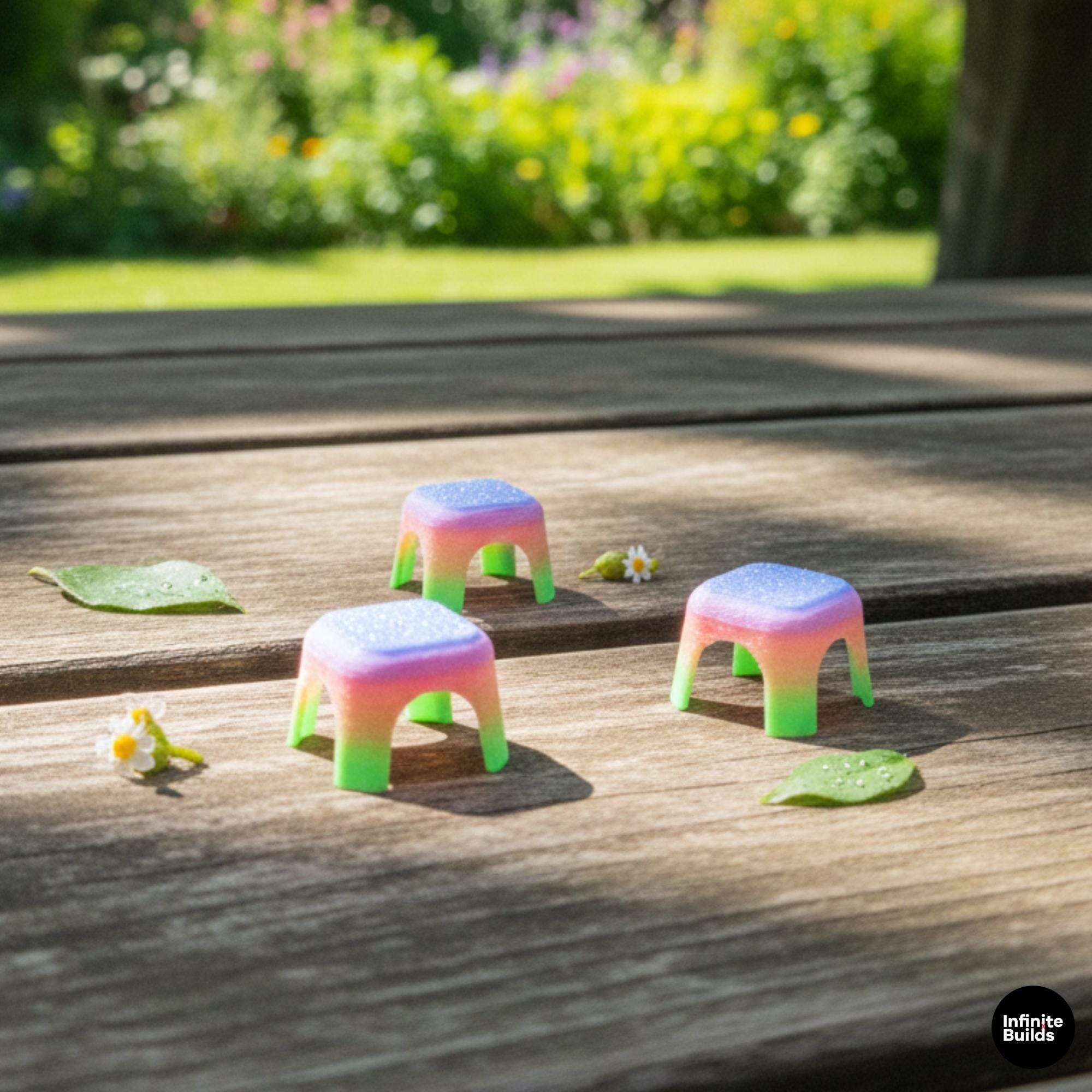 Smiski Mini Tea Stool | 1:12 Scale Mini Chair | Smiski Accessories | Tiny Furniture for Smiski Display & Desk Decor