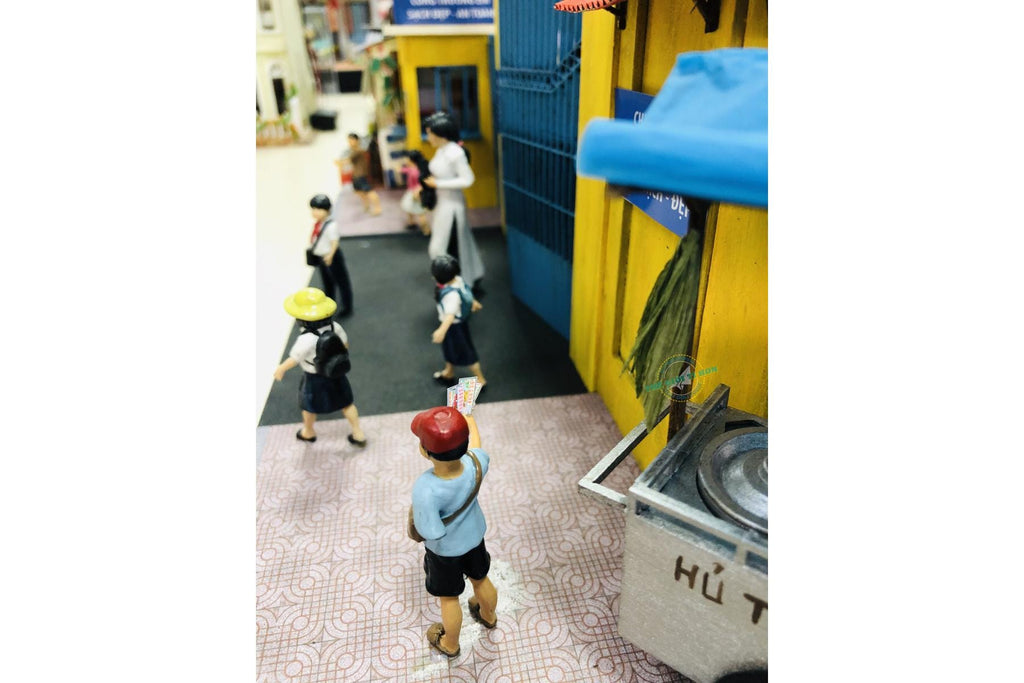 Miniature Vietnamese School Gate DIY Kit: Collectible Diorama