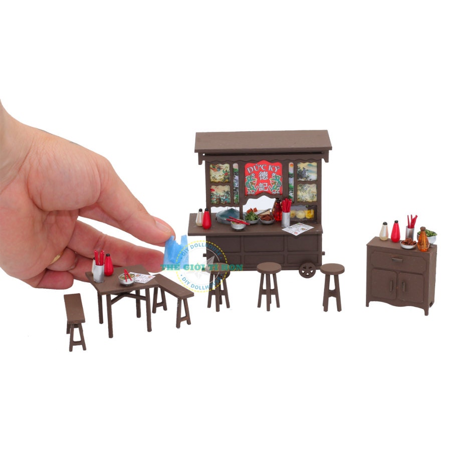 Vintage Vietnamese Noodle Shop DIY Kit | 3D Wood Puzzle | Travel Souvenir | Vietnam Collectible Set