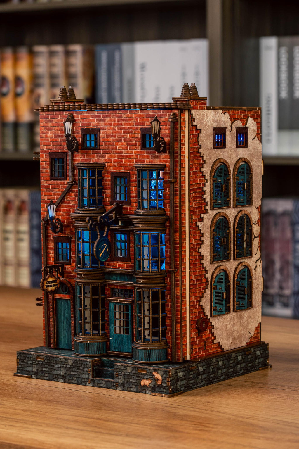 DIY Wooden Book Nook Kit: Enchanted Wand Shop with LED Lights