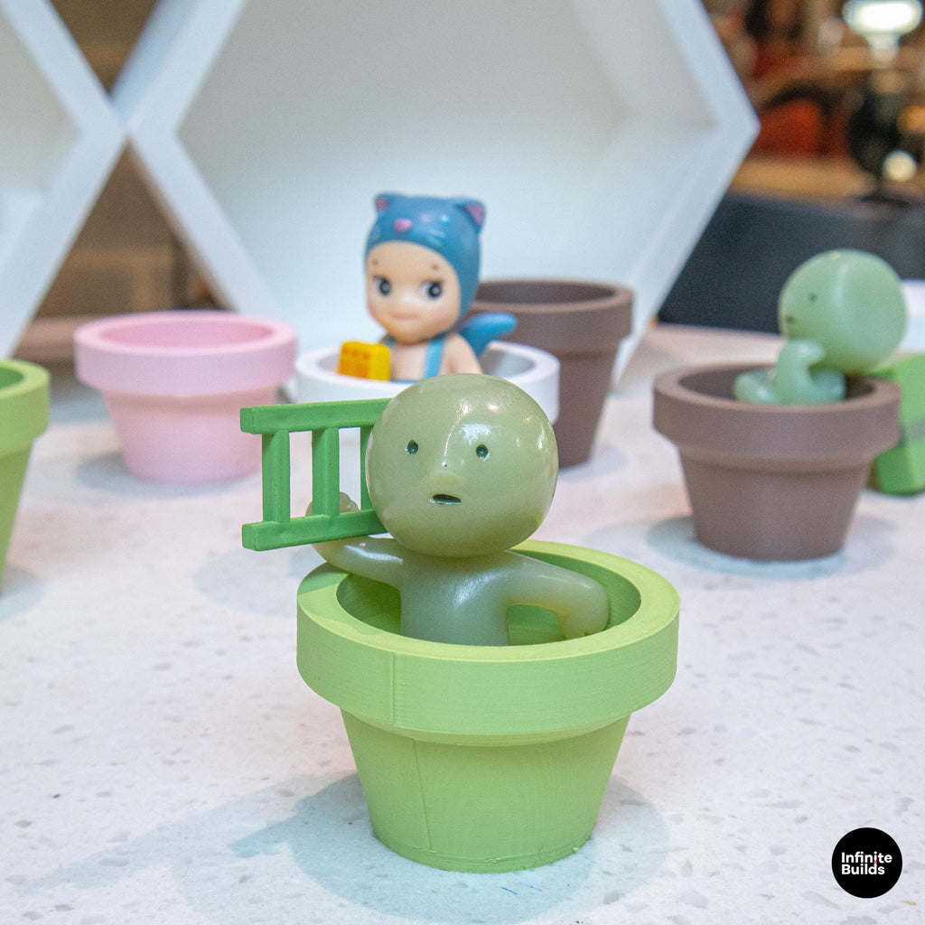 Smiski, Sonny Angel Mini Plant Pot Display for Collectible Figures | Cute Desk Decor Holder | Mini & Regurlar Sizes