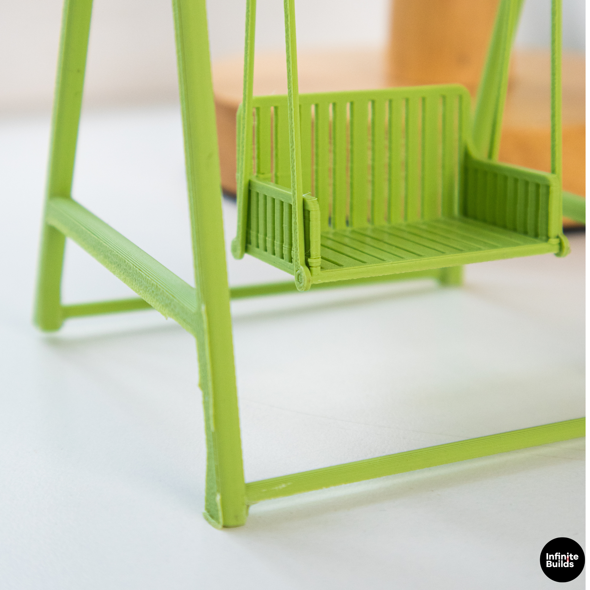 Smiski Swing Chair | Mini Dollhouse Swing | Tiny Garden Bench | Miniature Outdoor Furniture | Cute Display Decor
