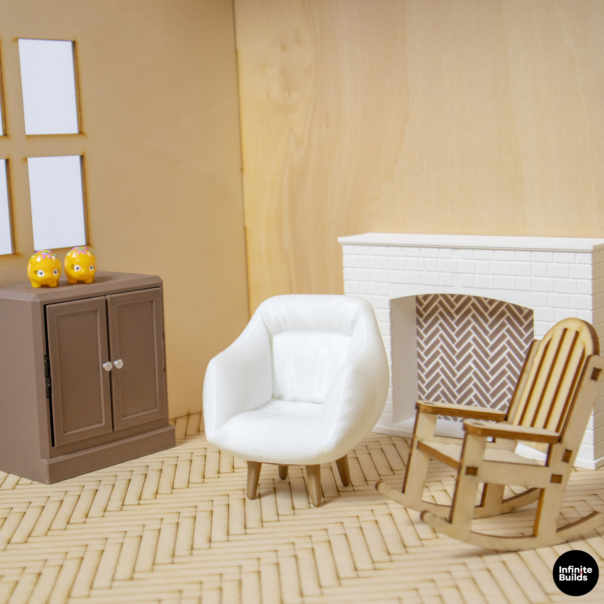 Miniature Room Backdrop 1:12 Wooden